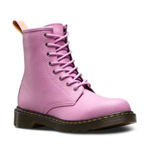 DR MARTENS DELANEY 8 EYELET BOOT PINK LEATHER